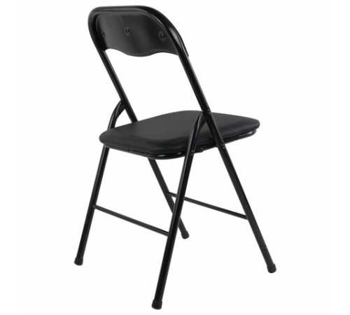 Стул складной BRABIX "Golf CF-007", черный каркас, кожзам черный, гофрокороб, 533024 Стул складной BRABIX "Golf CF-007", черный каркас, кожзам черный, гофрокороб, 533024