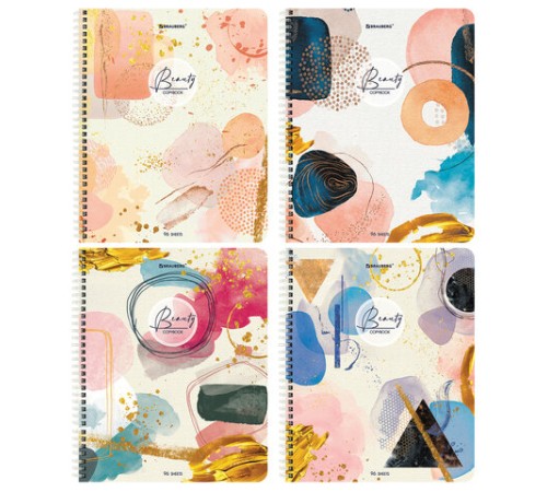 Тетрадь А5 96 л. BRAUBERG, гребень, клетка, обложка картон, 