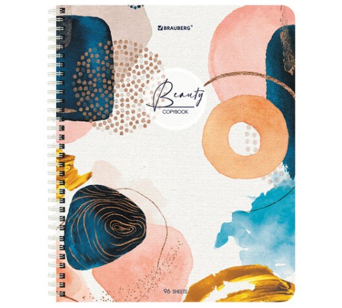 Тетрадь А5 96 л. BRAUBERG, гребень, клетка, обложка картон, 