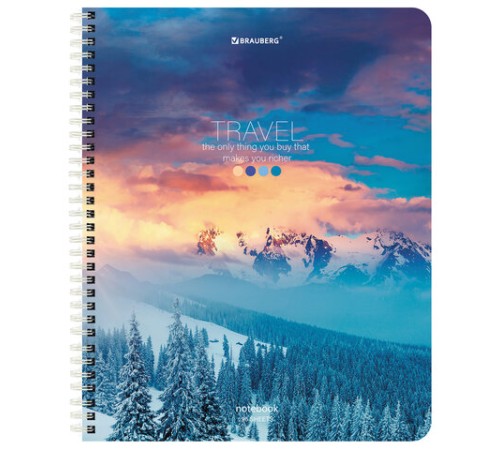 Тетрадь А5 96 л. BRAUBERG, гребень, клетка, обложка картон, 