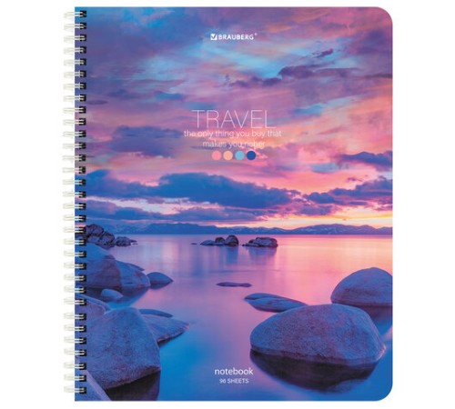 Тетрадь А5 96 л. BRAUBERG, гребень, клетка, обложка картон, 