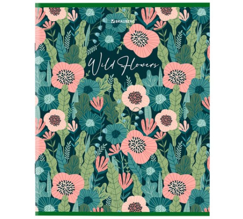 Тетрадь А5, 96 л., BRAUBERG, скоба, клетка, глянцевая ламинация, 