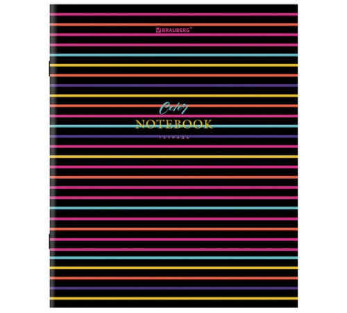 Тетрадь А5, 96 л., BRAUBERG, скоба, клетка, глянцевая ламинация, 