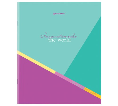 Тетрадь А5 96 л. BRAUBERG скоба, клетка, обложка картон, 