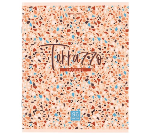 Тетрадь А5 96 л. BRAUBERG скоба, клетка, обложка картон, 