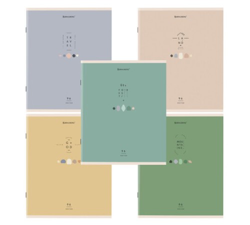 Тетрадь А5 96 л. BRAUBERG скоба, линия, обложка картон, 