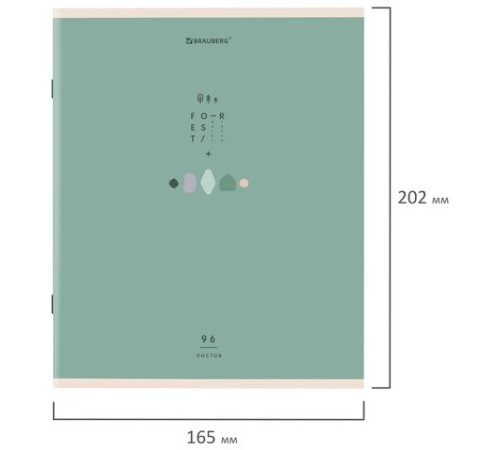 Тетрадь А5 96 л. BRAUBERG скоба, линия, обложка картон, 