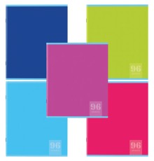 Тетрадь А5, 96 л., STAFF, скоба, клетка, офсет №2 ЭКОНОМ, обложка картон, 