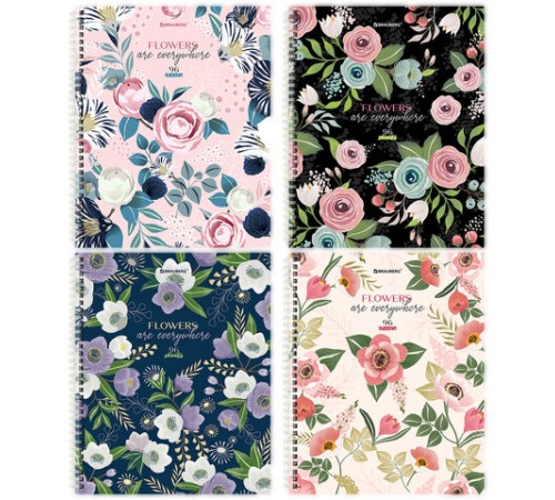 Тетрадь А5 96 л. BRAUBERG, гребень, клетка, твёрдая обложка, 