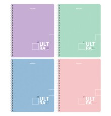 Тетрадь А5 120 л. BRAUBERG пастельная, гребень, клетка, обложка картон, 