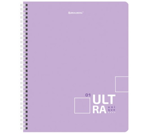 Тетрадь А5 120 л. BRAUBERG пастельная, гребень, клетка, обложка картон, 