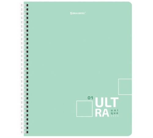 Тетрадь А5 120 л. BRAUBERG пастельная, гребень, клетка, обложка картон, 