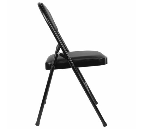 Стул складной BRABIX "Golf Plus CF-003 КОМФОРТ", черный каркас, кожзам черный, В КОРОБЕ, 533026 Стул складной BRABIX "Golf Plus CF-003 КОМФОРТ", черный каркас, кожзам черный, В КОРОБЕ, 533026