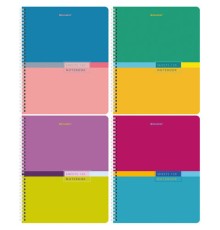 Тетрадь А5 120 л. BRAUBERG, гребень, клетка, глянцевая ламинация, 