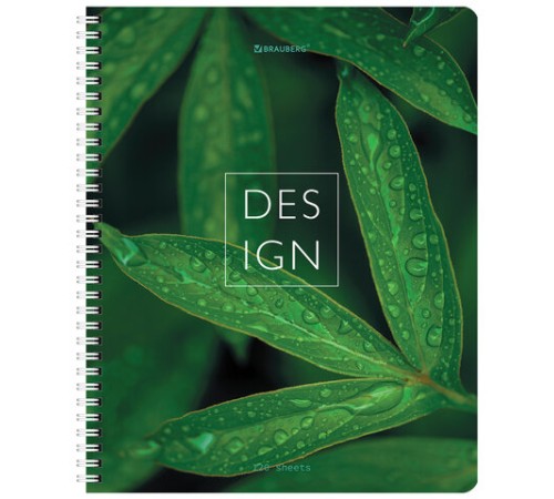 Тетрадь А5 120 л. BRAUBERG, гребень, клетка, глянцевая ламинация, 