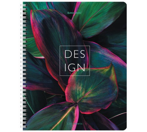 Тетрадь А5 120 л. BRAUBERG, гребень, клетка, глянцевая ламинация, 