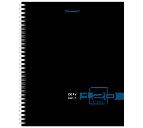 Тетрадь А5 120 л. BRAUBERG, гребень, клетка, твёрдая обложка, 