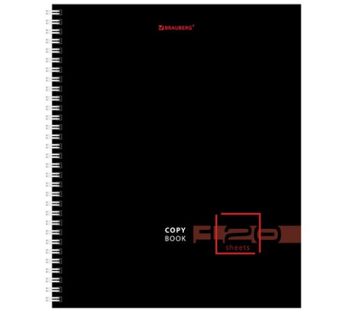 Тетрадь А5 120 л. BRAUBERG, гребень, клетка, твёрдая обложка, 