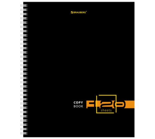 Тетрадь А5 120 л. BRAUBERG, гребень, клетка, твёрдая обложка, 