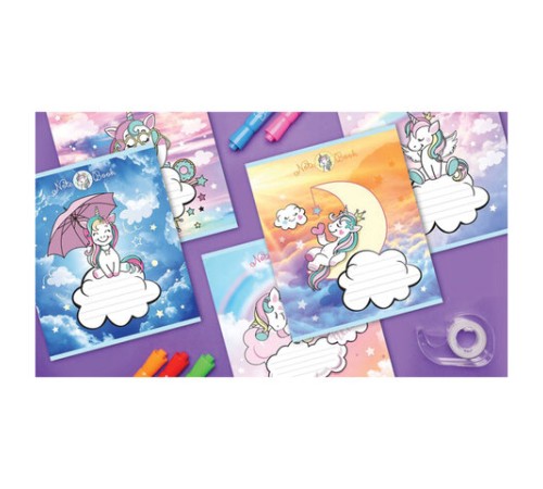 Тетрадь 12 л. ПЗБМ клетка, блестки, 