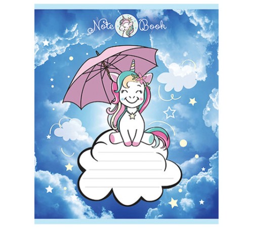 Тетрадь 12 л. ПЗБМ клетка, блестки, 