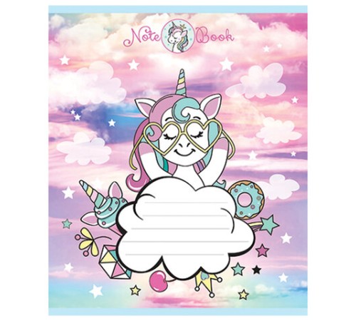 Тетрадь 12 л. ПЗБМ клетка, блестки, 