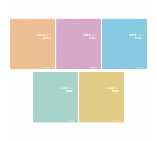 Тетрадь А5 48 л., ПЗБМ, скоба, клетка, Soft Touch, брайль 3D, 