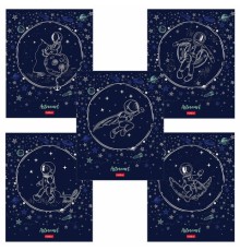 Тетрадь А5 48 л. HATBER скоба, клетка, матовая ламинация, 3D, 