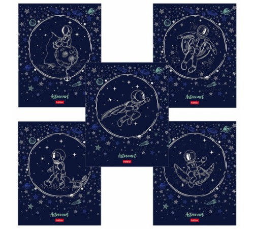 Тетрадь А5 48 л. HATBER скоба, клетка, матовая ламинация, 3D, 