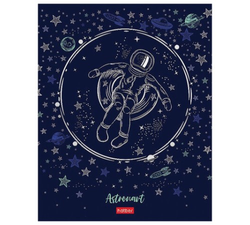 Тетрадь А5 48 л. HATBER скоба, клетка, матовая ламинация, 3D, 