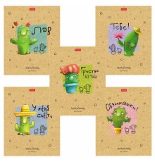 Тетрадь А5 48 л. HATBER скоба, клетка, матовая ламинация, 