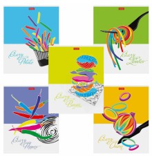 Тетрадь А5, 80 л., HATBER скоба, клетка, обложка картон, 