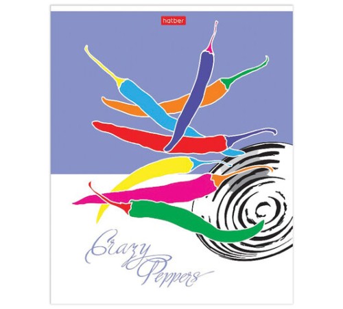 Тетрадь А5, 80 л., HATBER скоба, клетка, обложка картон, 