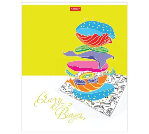 Тетрадь А5, 80 л., HATBER скоба, клетка, обложка картон, 