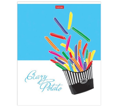 Тетрадь А5, 80 л., HATBER скоба, клетка, обложка картон, 