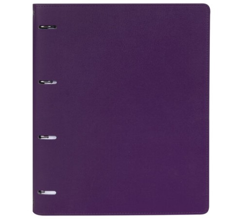 Тетрадь на кольцах БОЛЬШАЯ А4 (240х310 мм), 120 листов, под кожу, клетка, BRAUBERG 