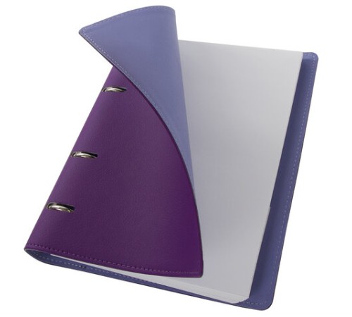 Тетрадь на кольцах БОЛЬШАЯ А4 (240х310 мм), 120 листов, под кожу, клетка, BRAUBERG 