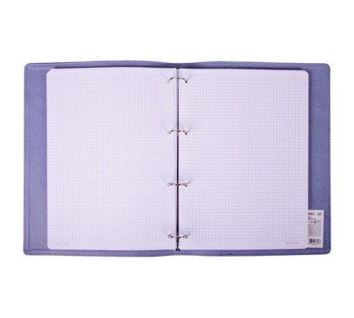 Тетрадь на кольцах БОЛЬШАЯ А4 (240х310 мм), 120 листов, под кожу, клетка, BRAUBERG 