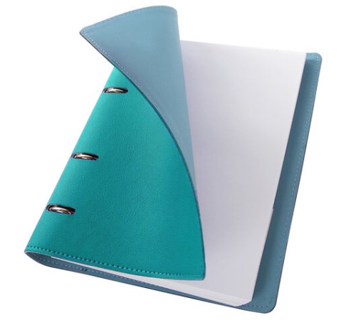 Тетрадь на кольцах БОЛЬШАЯ А4 (240х310 мм), 120 листов, под кожу, клетка, BRAUBERG 