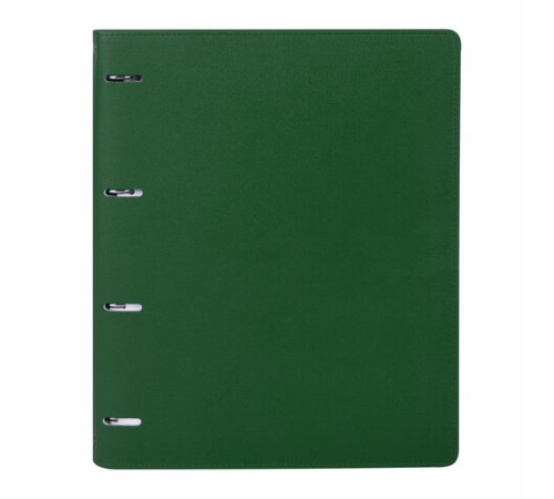 Тетрадь на кольцах БОЛЬШАЯ А4 (240х310 мм), 120 листов, под кожу, клетка, BRAUBERG 