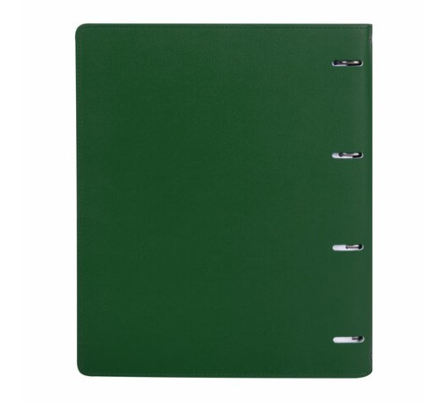 Тетрадь на кольцах БОЛЬШАЯ А4 (240х310 мм), 120 листов, под кожу, клетка, BRAUBERG 