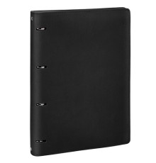 Тетрадь на кольцах БОЛЬШАЯ А4 (240х310 мм), 120 листов, под кожу, клетка, BRAUBERG 