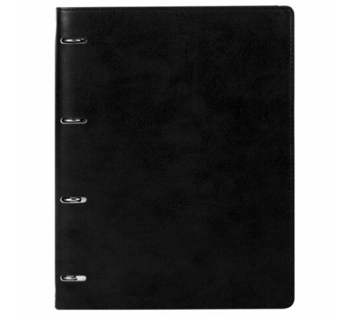 Тетрадь на кольцах БОЛЬШАЯ А4 (240х310 мм), 120 листов, под кожу, клетка, BRAUBERG 