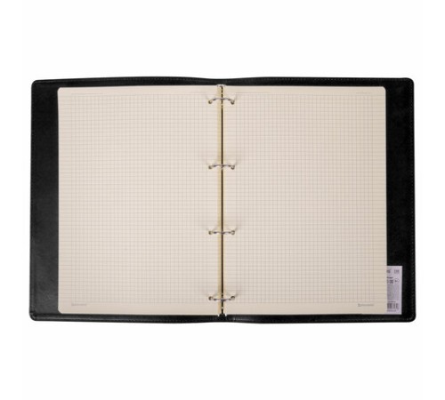 Тетрадь на кольцах БОЛЬШАЯ А4 (240х310 мм), 120 листов, под кожу, клетка, BRAUBERG 