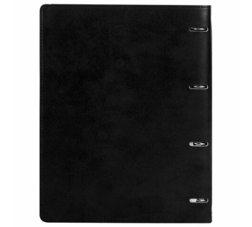 Тетрадь на кольцах БОЛЬШАЯ А4 (240х310 мм), 120 листов, под кожу, клетка, BRAUBERG 