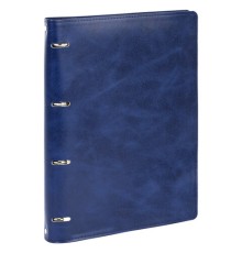 Тетрадь на кольцах БОЛЬШАЯ А4 (240х310 мм), 120 листов, под кожу, клетка, BRAUBERG 