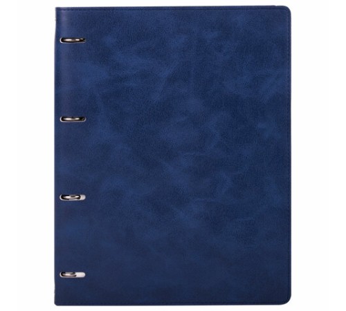 Тетрадь на кольцах БОЛЬШАЯ А4 (240х310 мм), 120 листов, под кожу, клетка, BRAUBERG 