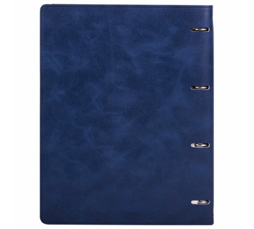 Тетрадь на кольцах БОЛЬШАЯ А4 (240х310 мм), 120 листов, под кожу, клетка, BRAUBERG 