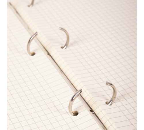 Тетрадь на кольцах БОЛЬШАЯ А4 (240х310 мм), 120 листов, под кожу, клетка, BRAUBERG 