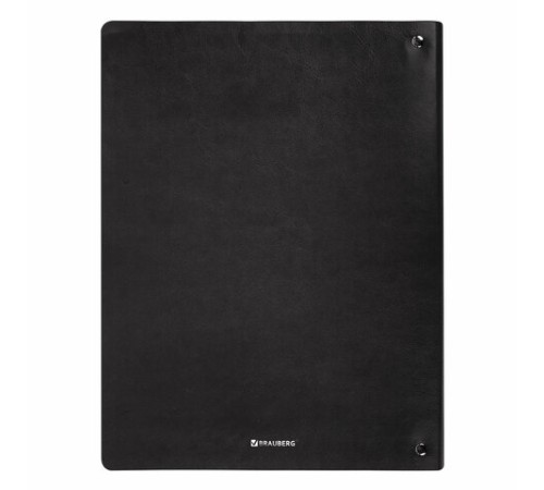 Тетрадь на кольцах БОЛЬШАЯ А4 (240х310 мм), 120 л., под кожу, BRAUBERG VISTA, Black, 404512